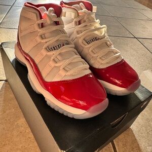 Jordan Kids Red and White Sneakers